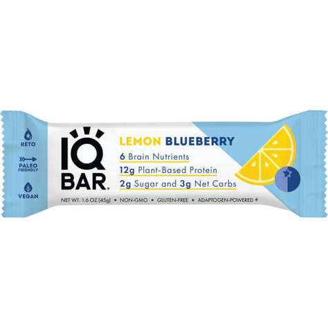 Picture of IQBAR Keto Lemon Blueberry Protein Bars, 1.6 Oz Each, 12/Case