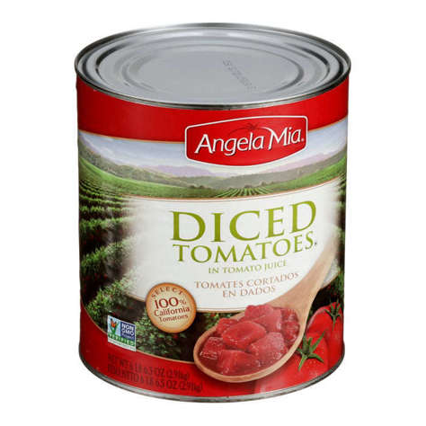 Picture of Angela Mia Diced California Tomatoes, in Juice, Fancy, #10, 10 Can Sz Can, 6/Case