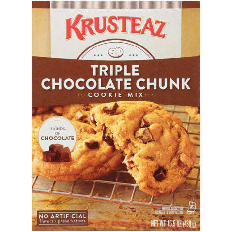 Picture of Krusteaz Triple Chocolate Chunk Cookie Mix, 15.5 Oz Box, 12/Case