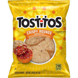 Picture of Tostitos Tortilla Chips, Reduced Fat, Large Single-Serve, Whole Grain, 1.45 Oz Bag, 64/Case