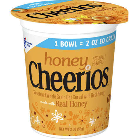 Picture of General Mills Cheerios Honey Cereal, Cup, 2 Oz Package, 60/Case