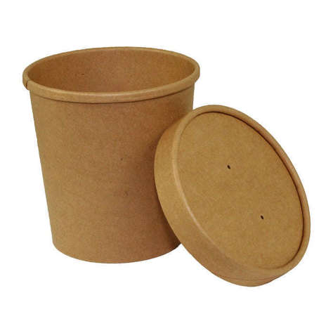 Picture of Royal 32 Ounce Round Containers, Paper, Kraft, with Lid, 250 Ct Package, 1/Case