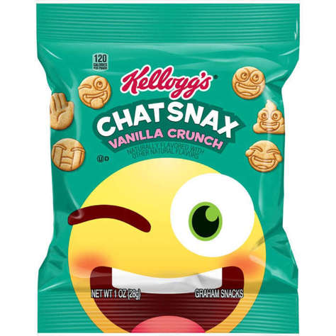 Picture of Kellogg's Vanilla Graham Crackers, Emoji Shaped, Single-Serve, 1 Oz Bag, 210/Case