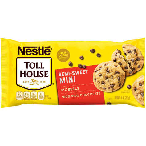 Picture of Tollhouse Semi-Sweet Mini Chocolate Chips, Baking, 10 Oz Package, 12/Case