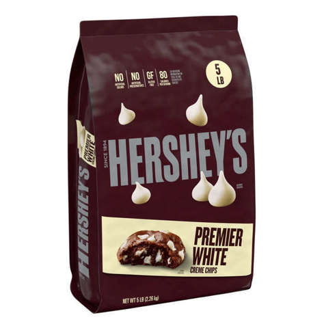 Picture of Hershey's Premium White Chocolate Chips, 5 Lb Bag, 6/Case