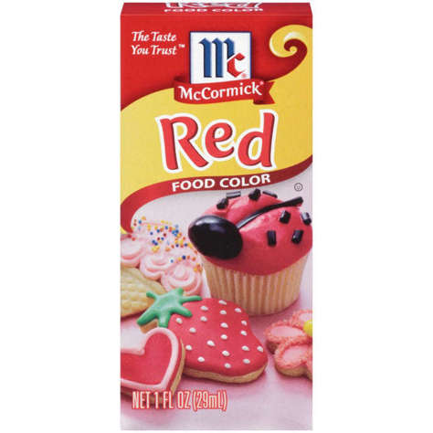 Picture of McCormick Red Food Coloring, 1 Fl Oz Box, 6/Case