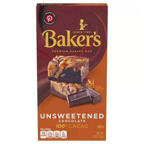 Picture of Baker's Bar Unsweet Baking Chocolate, 4 Oz Each, 12/Case