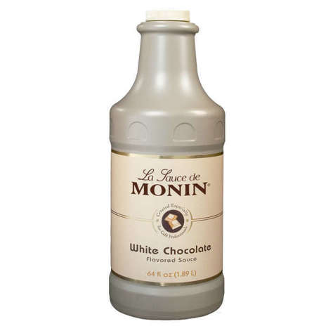 Picture of Monin White Chocolate Beverage Syrup, Plastic, 64 Fl Oz Bottle, 4/Case